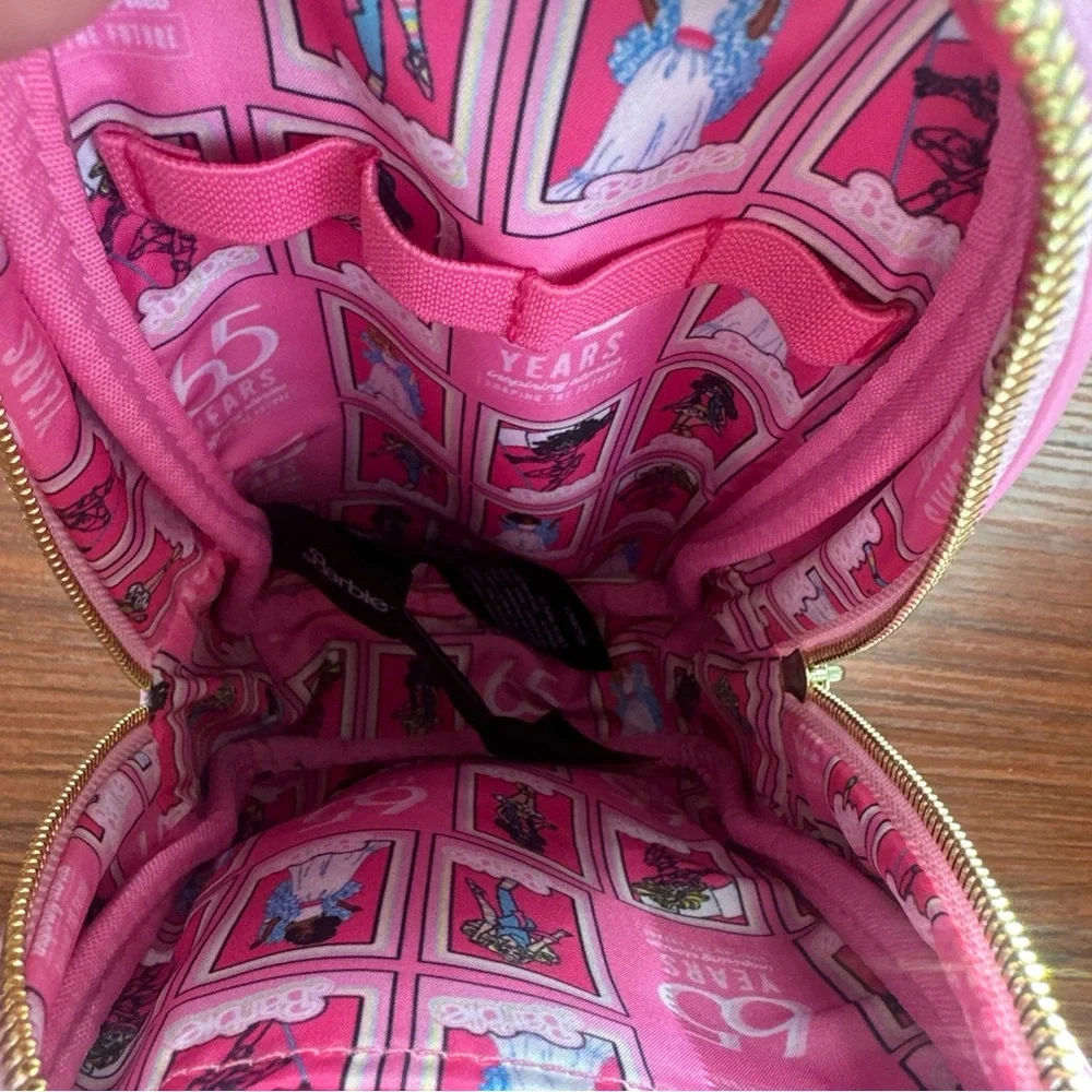 Loungefly Barbie 65th Anniversary Pink Mini Backpack Lenticular Pencil Case - Picture 10 of 14